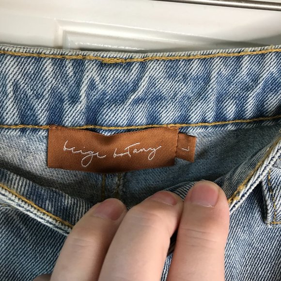 Beige Botany Women's Straight Leg Split Hem Jeans Light Blue ~ Size L (Tall) - Picture 6 of 6